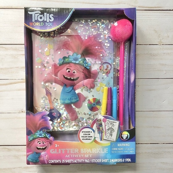 Trolls World Tour Glitter Sparkle Activity Set‎ Sticker & Color Journal - Poppy - Picture 1 of 3